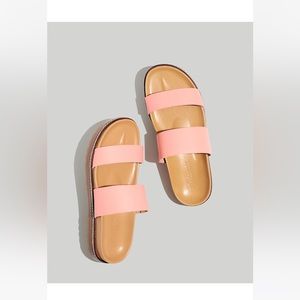 Madewell Charley Double Strap Slide Sandal in Pink
